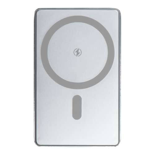 Power bank grigia con capacit di 5.000 mAh.
