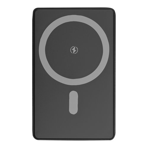 Power bank nera con capacit di 5.000 mAh.