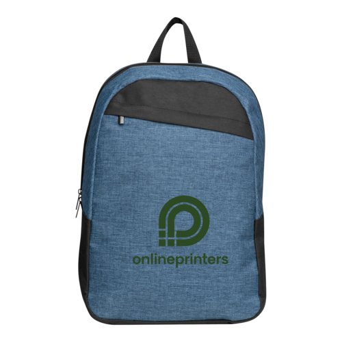 Zaino in tessuto blu scuro con scomparto con zip.
