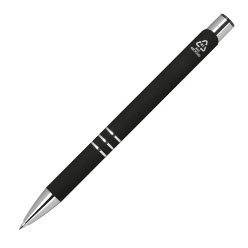 Penna gel nera con cappuccio rimovibile.