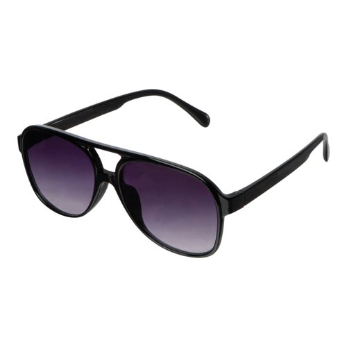 Occhiali da sole neri stile aviator con lenti scure.