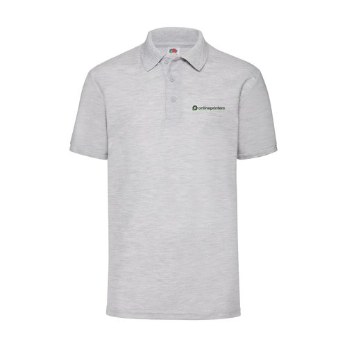 Polo piqu in misto poliestere-cotone grigio mlange da uomo.