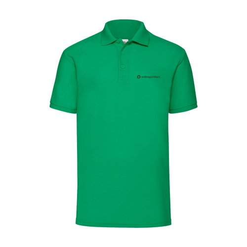 Polo Piqu verde con abbottonatura corta e colletto a coste.