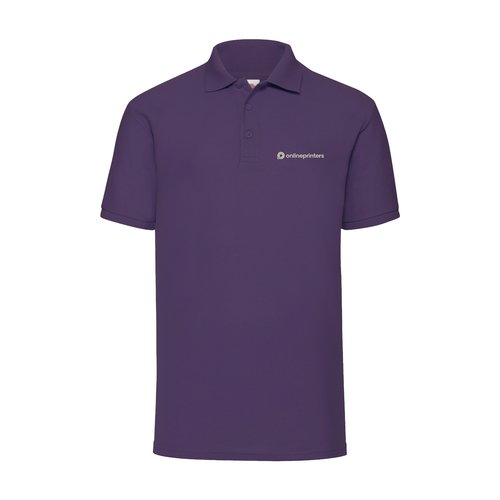Polo viola in tessuto misto con maniche corte.