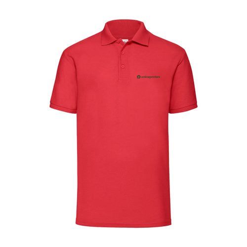 Polo piqu rosso in misto cotone con abbottonatura.
