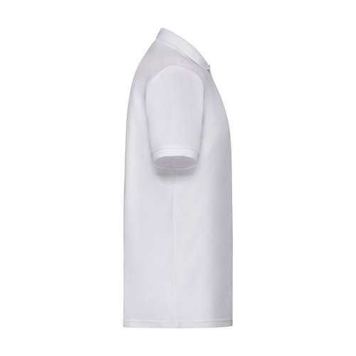 Polo piqu bianco in tessuto misto da uomo a maniche corte.