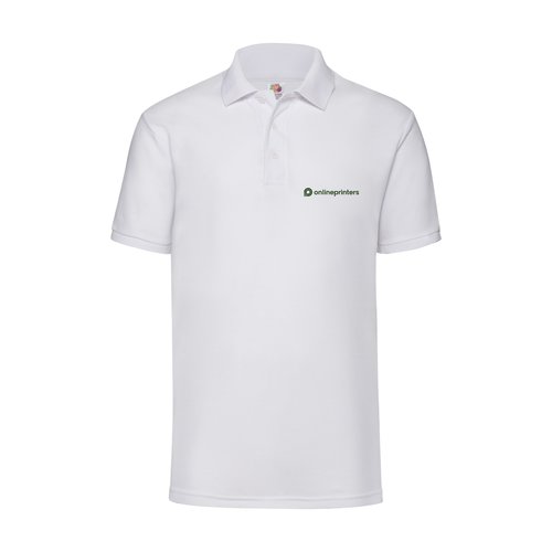 Polo bianco in tessuto misto da uomo con abbottonatura corta.