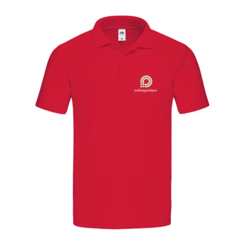 Polo rossa in cotone da uomo con maniche corte.