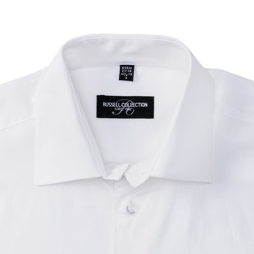 Camicia bianca da uomo in misto cotone elasticizzato.