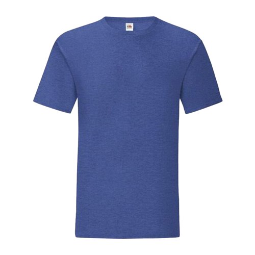 T-shirt da uomo blu mélange in cotone con collo rotondo.
