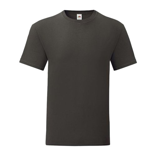 T-shirt in cotone grigio scuro con maniche corte e scollo rotondo.