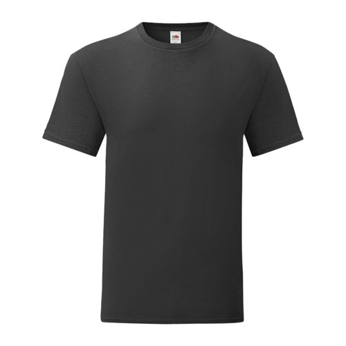 T-shirt nera in cotone da uomo con maniche corte.