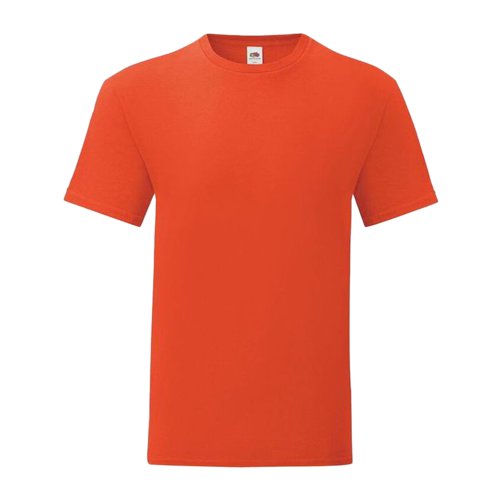 T-shirt da uomo arancione in cotone con maniche corte.
