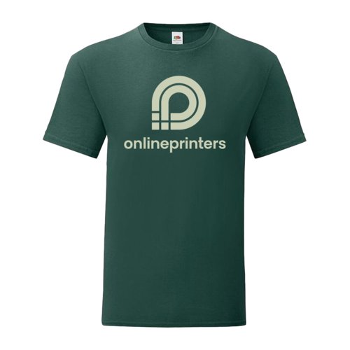 T-shirt verde in cotone da uomo con maniche corte e collo rotondo.
