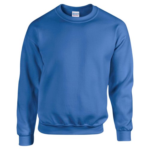 Felpa da uomo blu reale in misto cotone con collo rotondo e maniche lunghe.
