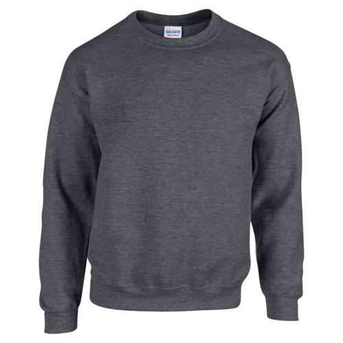 Felpa da uomo grigio mélange in misto cotone-poliestere con collo rotondo.