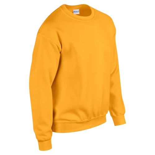 Felpa giallo dorato in misto cotone con girocollo.
