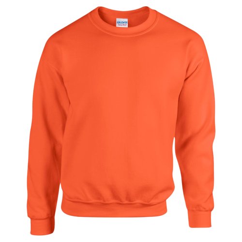 Felpa da uomo arancione in misto cotone con girocollo e maniche lunghe.