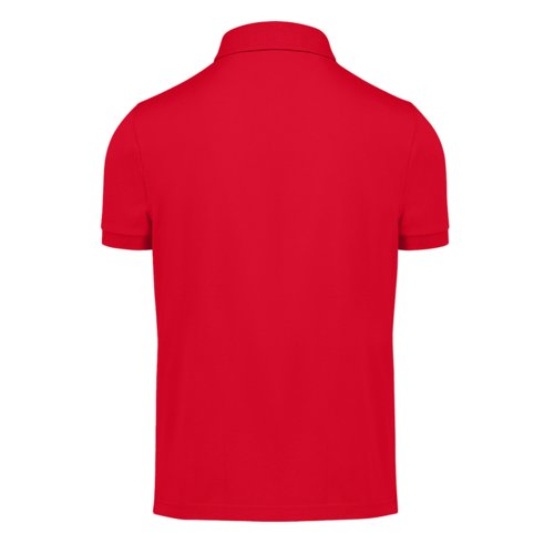 Polo rosso in cotone da uomo con maniche corte.