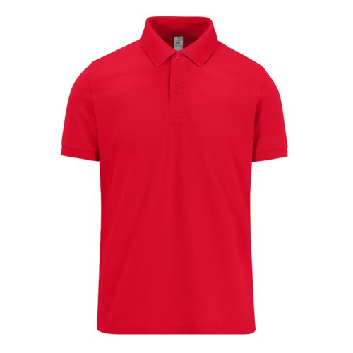 Polo rossa in cotone con abbottonatura corta.