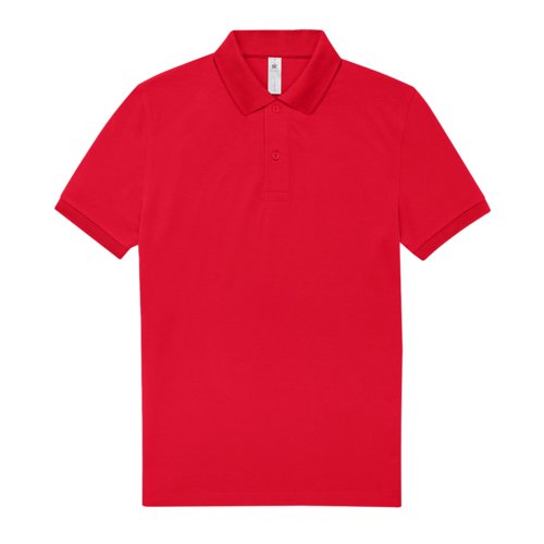 Polo rossa in cotone da uomo con abbottonatura corta.