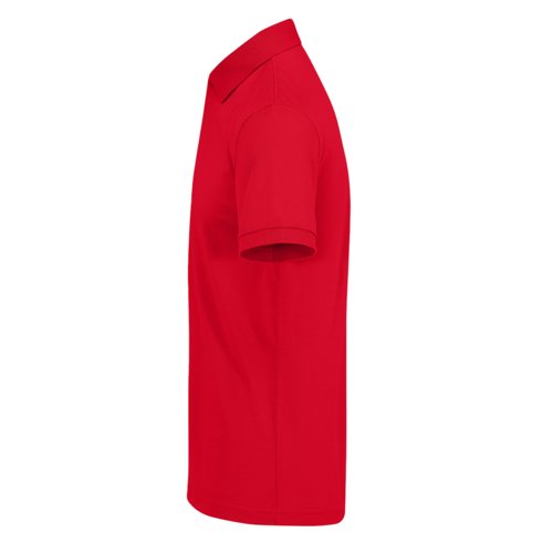 Polo rosso in cotone da uomo con abbottonatura corta.
