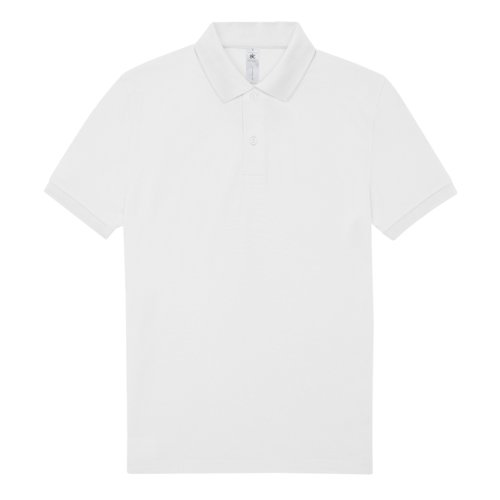 Polo bianco in cotone da uomo con abbottonatura corta.