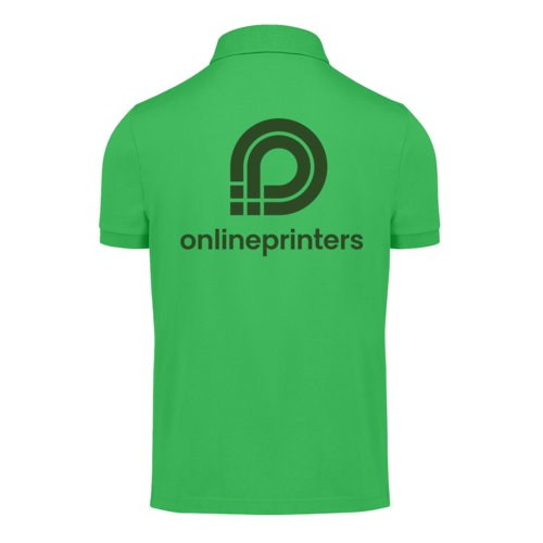 Polo in cotone verde da uomo con abbottonatura corta.