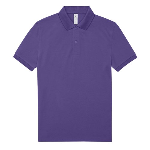 Polo in cotone viola da uomo con abbottonatura corta.
