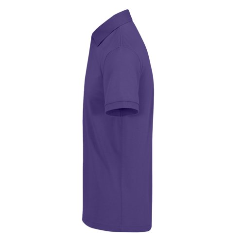 Polo in cotone viola da uomo con maniche corte e abbottonatura.