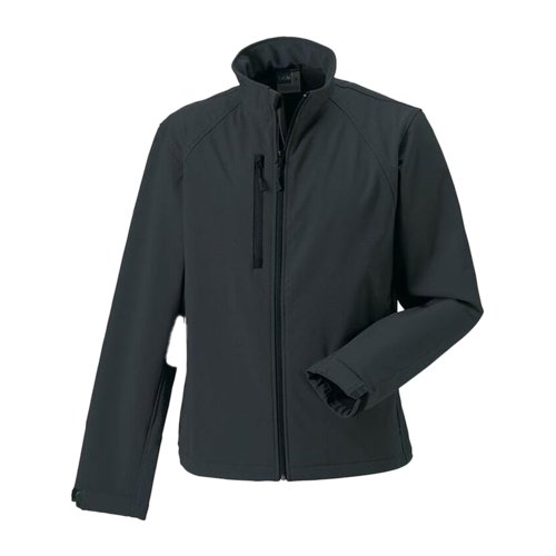 Giacca softshell grigio scuro in poliestere ed elastan da uomo.
