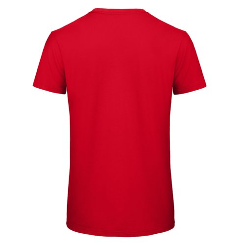 T-shirt rossa in cotone organico da uomo a maniche corte.