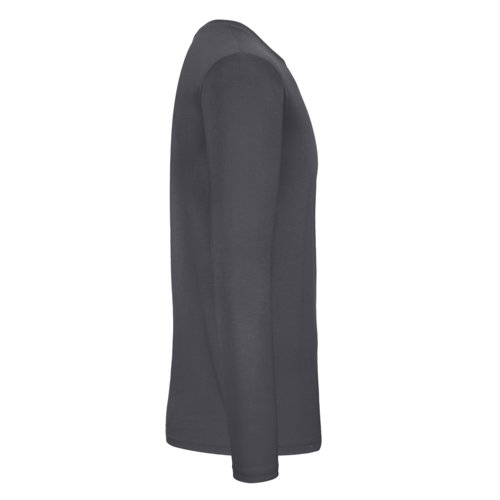 Maglietta a maniche lunghe in cotone grigio scuro da uomo.