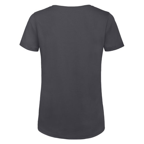 T-shirt da donna grigio scuro in cotone organico a maniche corte.