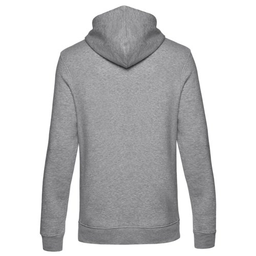 Felpa con cappuccio da uomo grigio mélange in misto cotone biologico con cappuccio.