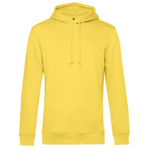 Felpa con cappuccio gialla in cotone-poliestere con coulisse da uomo.