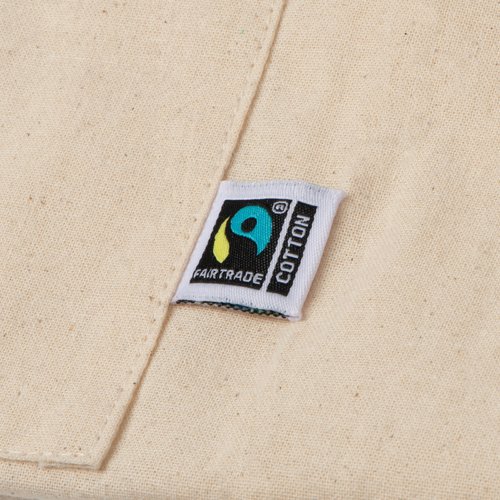 Grembiule beige in cotone Fairtrade con cinturino regolabile.