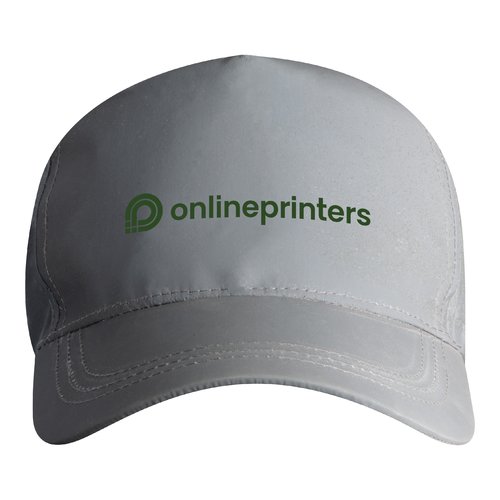 Cappellino da baseball riflettente con cinturino regolabile.