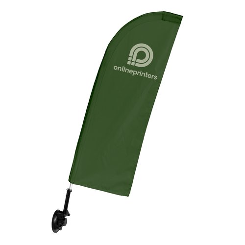 Bandiera da finestra verde a forma di ala con fissaggio.