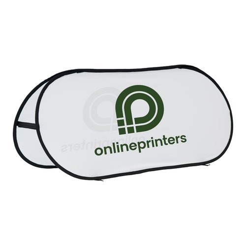 Beach banner tessile bianco in orientamento orizzontale.