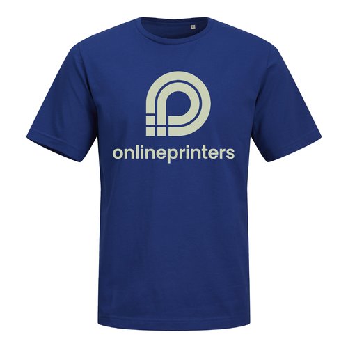 T-shirt blu scuro in cotone organico a maniche corte.