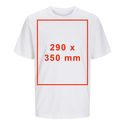 T-shirt bianca in cotone a maniche corte, unisex.