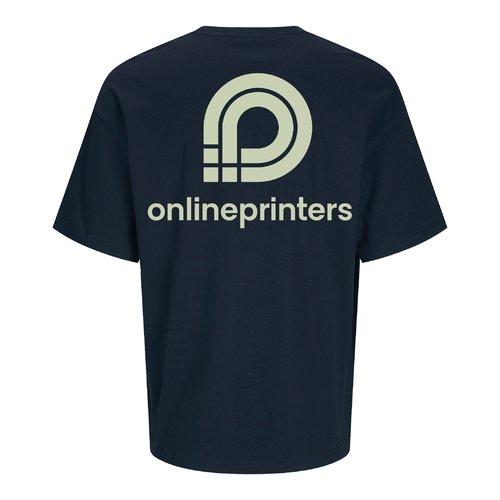 T-shirt unisex blu navy in cotone organico a maniche corte.