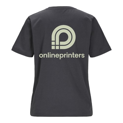 T-shirt da donna antracite in cotone biologico a maniche corte.