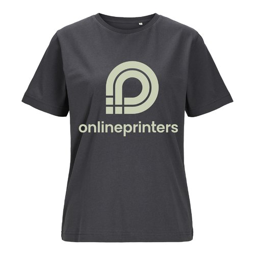T-shirt da donna antracite in cotone biologico a maniche corte.