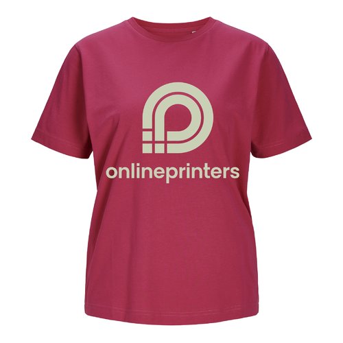 T-shirt in cotone fucsia da donna.