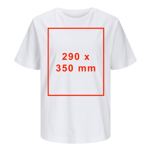 T-shirt bianca in cotone da donna a maniche corte.
