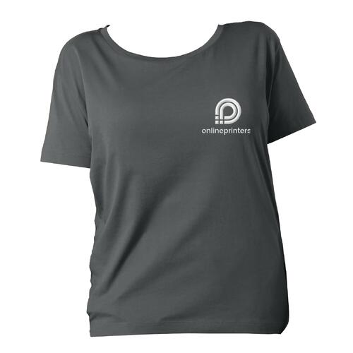 T-shirt da donna in cotone biologico antracite.