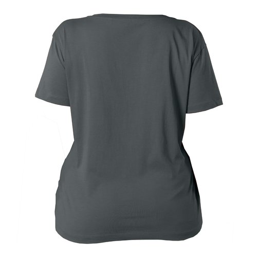 T-shirt da donna antracite in cotone organico a maniche corte.