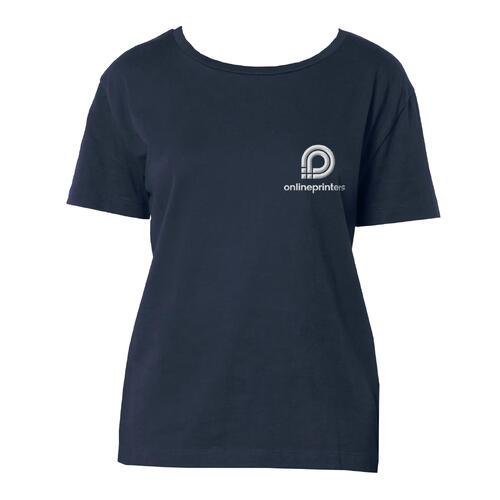 T-shirt blu navy in cotone organico da donna.